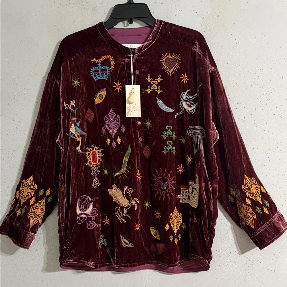 NWT Johnny Was Purple and Mauve Top. Belinda Tunic Sybill - Picture 1 of 12